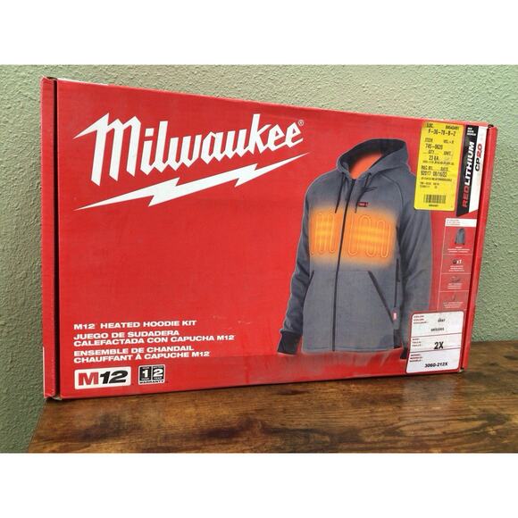 Milwaukee M12 Heated Hoodie Kit Gray Size 2XL Battery Charger Included Unisex - Picture 1 of 5